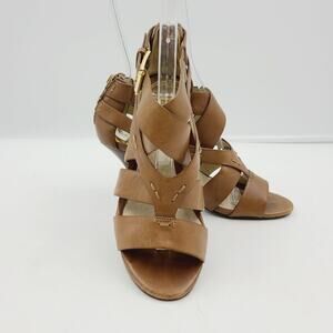 Michael Kors Womens Cognac Open Toe Sandals, Size 6, PRE-OWNED